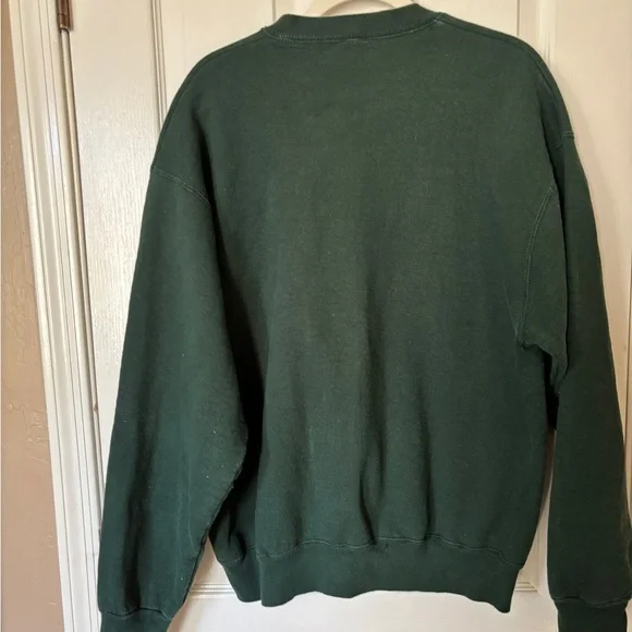 “Irish” Vintage 90s Dark Green Sweatshirt Crewneck Oversized Cotton/Poly Blend - Picture 2 of 5